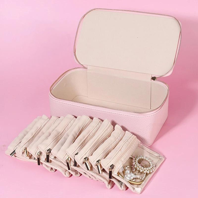 Travelling Jewelry Box Modern Luxury Portable Creative Small Pouch Bag Necklace Organizer Trinkets Storage Boxes Jewelry Display Ornaments Bags Gift