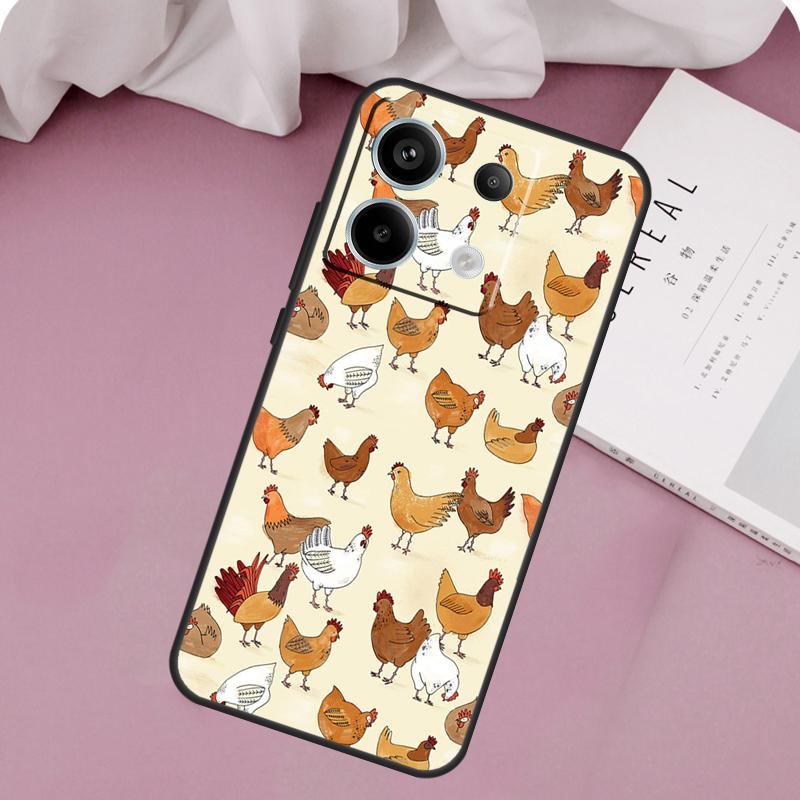 Cartoon Chicken Rooster Case For Xiaomi Redmi Note 12 11 9 10 13 Pro Plus 12S 11S 10S 9S Redmi 13C 9C 10C 12C Cover