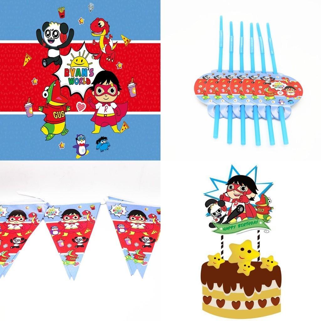 Party Ryans Decoration Tableware Paper Plate Banners Birthday Kids