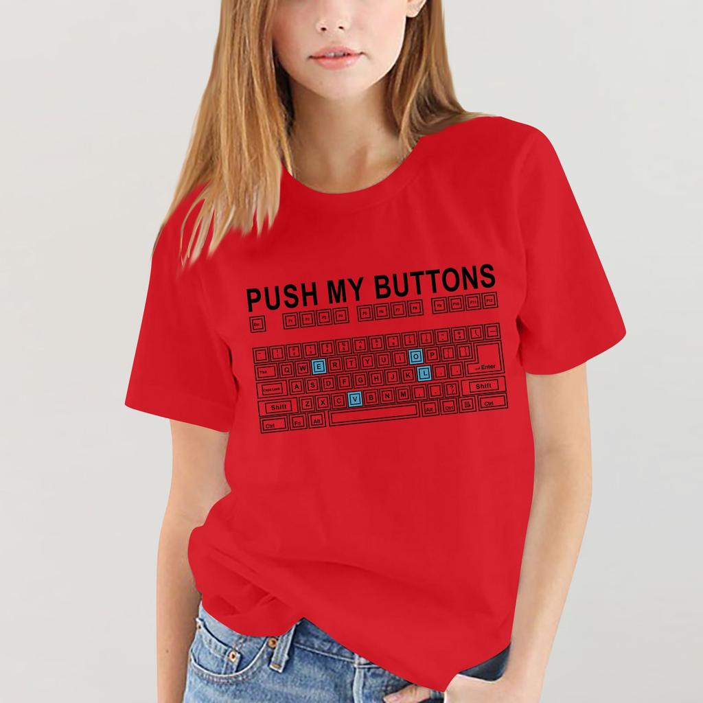 Women Girls Plus Size Print Tees Shirt Short Sleeve T Shirt Blouse Tops