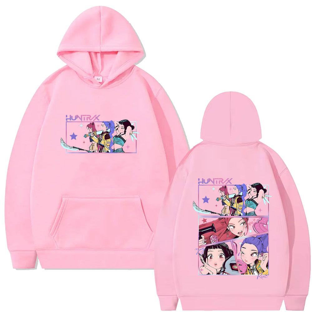 Movie KPop Demon Hunters Rumi Mira Zoey Graphic Hoodie Men Women Korean Fashion Trend Streetwear Fleece Pullover