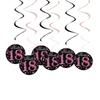 6 pezzi in PVC a spirale buon compleanno ricciolo 18 21 30 40 50 60 70 anni ornamenti appesi decorazioni per feste di compleanno