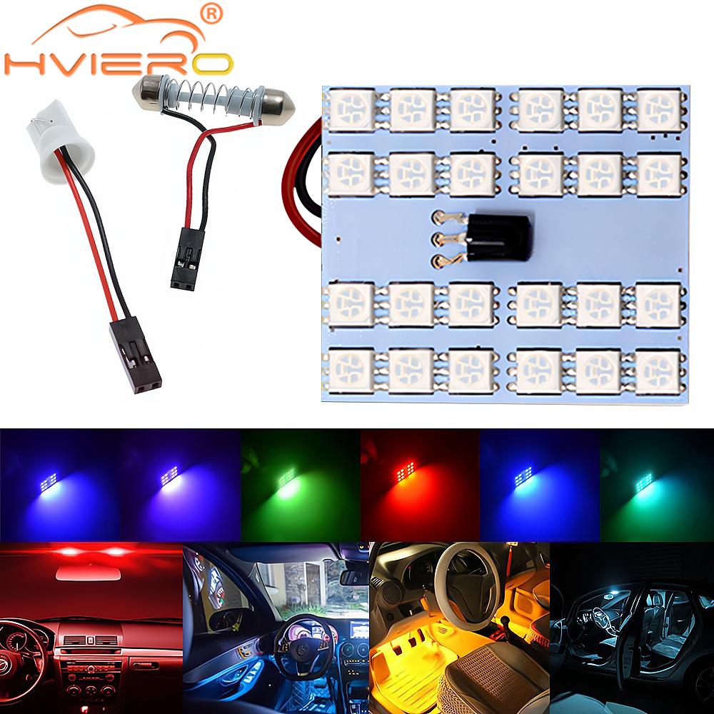 1pcs T10 RGB LED Car Decorative Lamp 12V 5050 SMD Remote Control Multicolor Dashboard Door Trunk Dome Reading Interior Lighting
