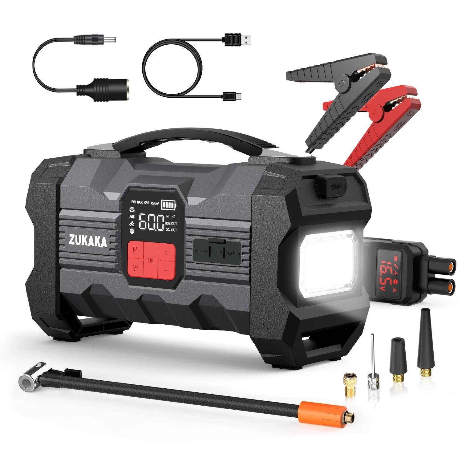 

ZUKAKA автомобильный пусковой воздушный насос 150PSI шинный компрессор 4000A пусковое устройство 26800mAh внешний аккумулятор цифровой надувной насос