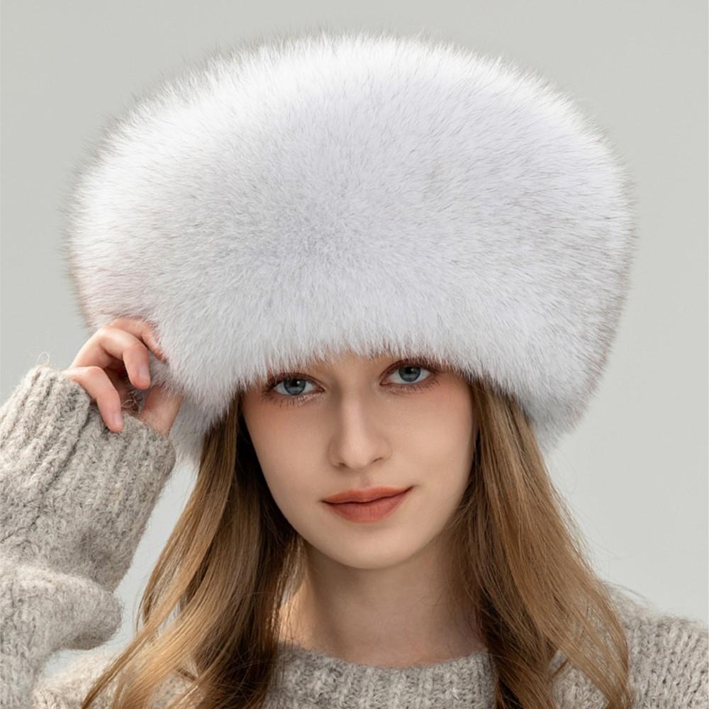 Fox fur whole leather hat women warm real fox fur hat winter outings ear-protecting Mongolian hat making the face look smaller