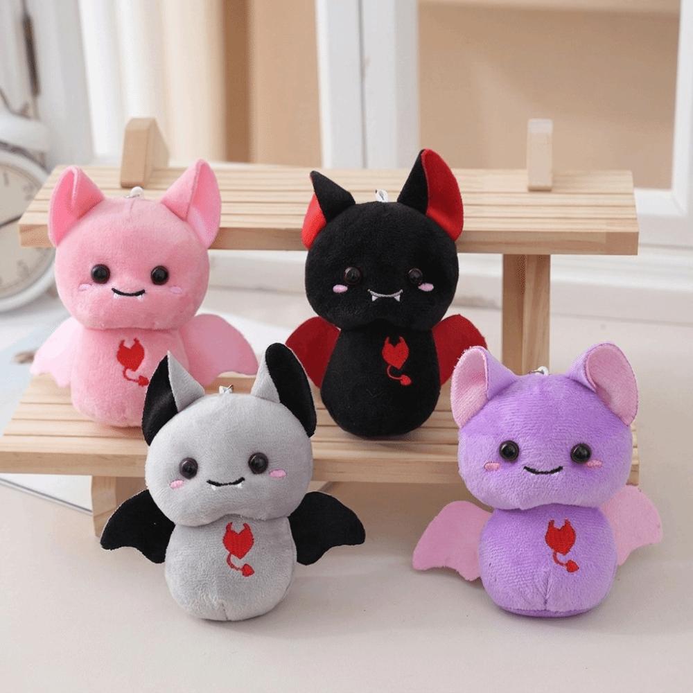PP Cotton Bat Plush Keychain Durable Soft Stuffed Toy New Halloween Bag Pendant  Commute