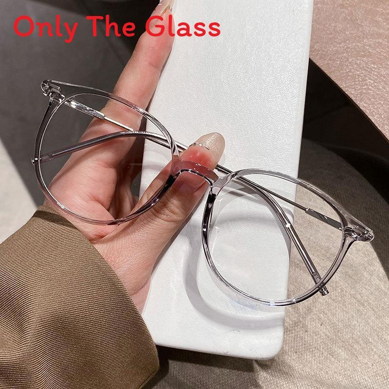 Blue Light Blocking Round Glasses With Metal Frame For Stylish Office Wear