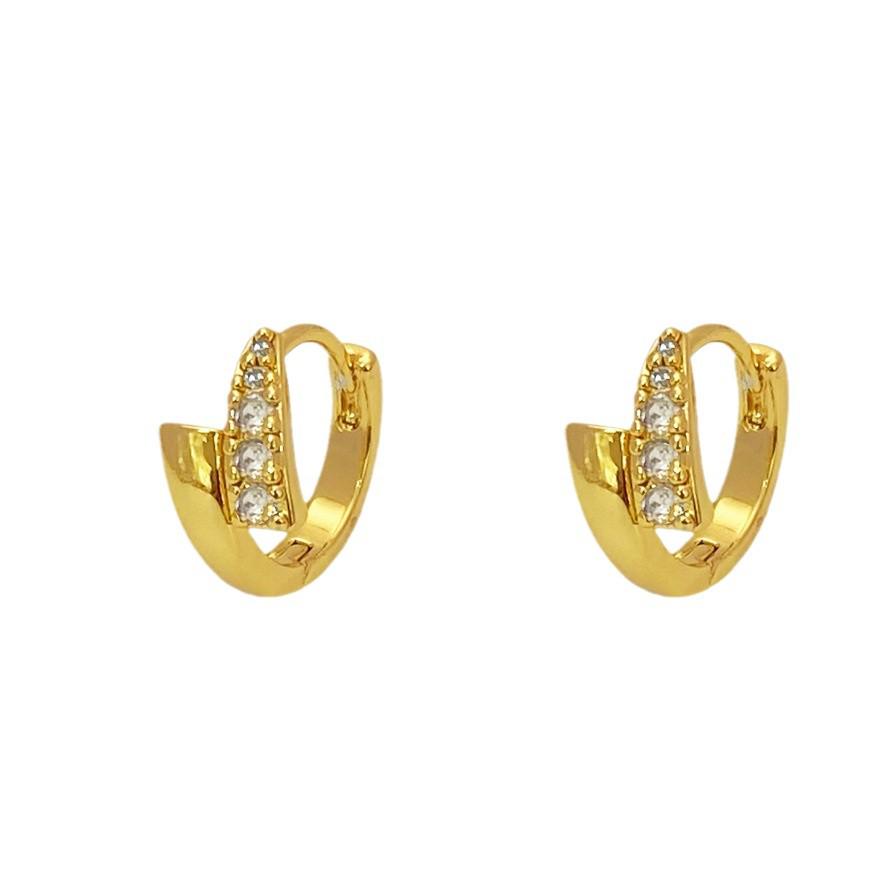 Chic French Retro Rhinestone Circle Earrings: Versatile & Stylish Ear Cuffs