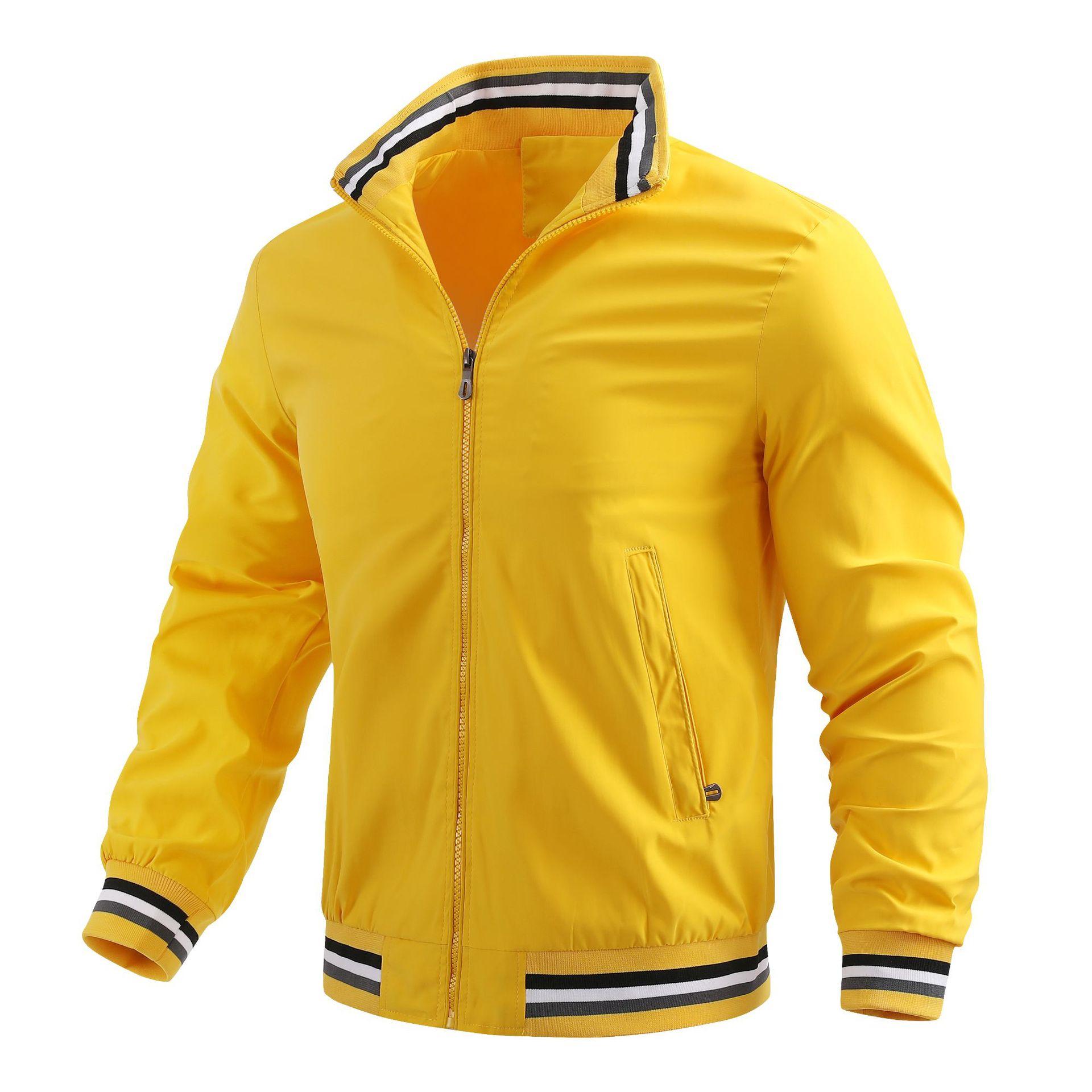 

Мужская тонкая куртка, весенняя и осенняя куртка, мужская, большого размера, повседневная, корейская, трендовая, мужская XXL жёлтый