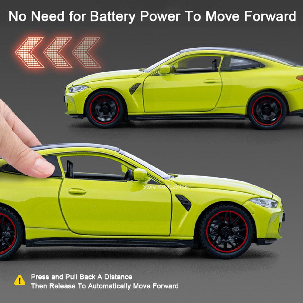 1:32 M4 Coupe 320i Model Toy Car Alloy Body Rubber Tires Doors Opened Pull Back Simulation Toys Models Presents for Children