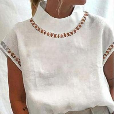 European & American Women's Lace Slim Stand Collar Pullover Shirt - 2022 Collection