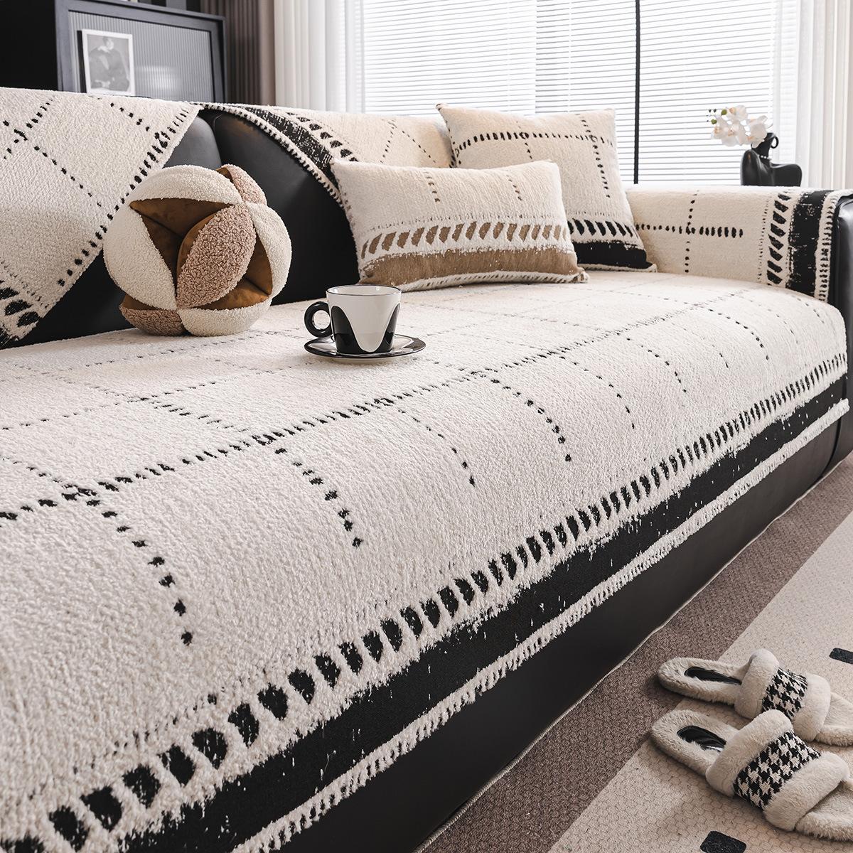 

New Sofa Cushion Universal Non-Slip In All Seasons French High-End Seat Cushion Simple Sofa Cover Cloth Towel 70*70cm