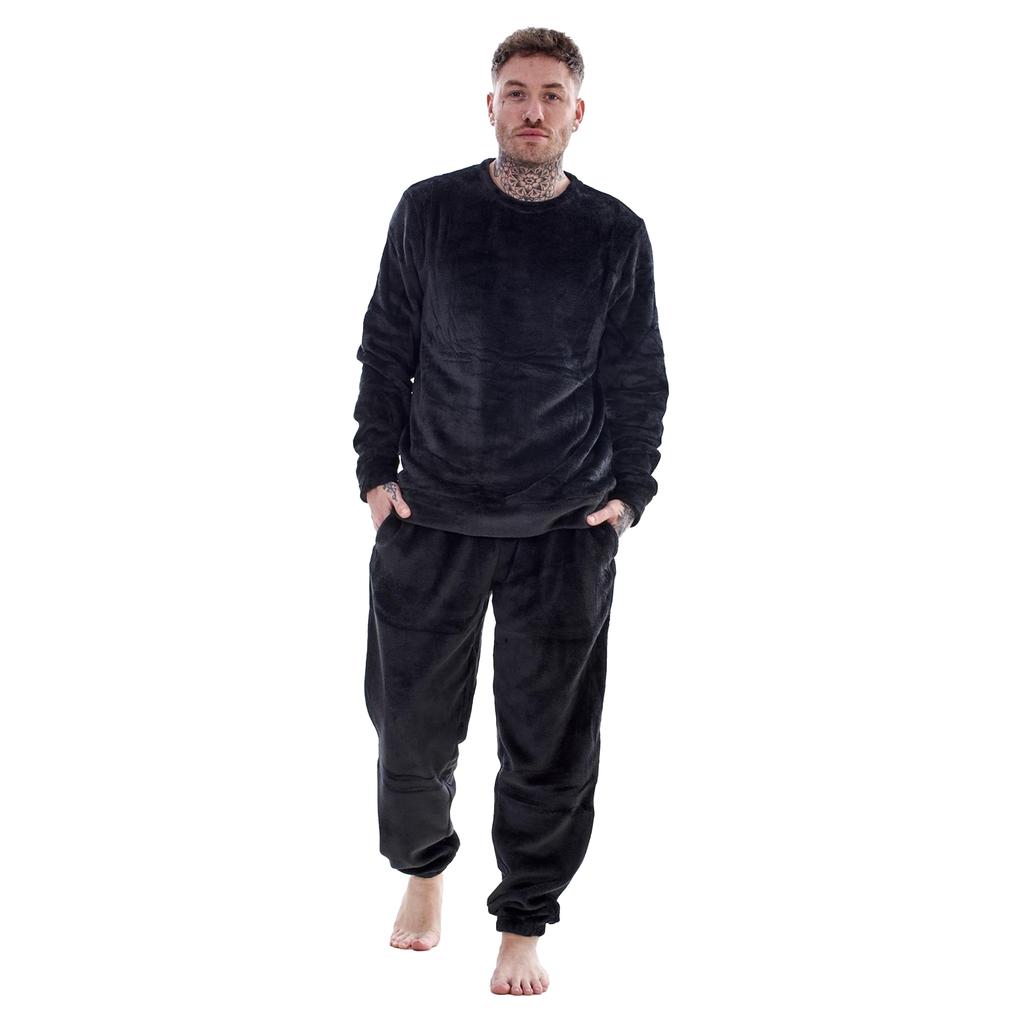 Keanu Mens Fleece Long Pyjama Set