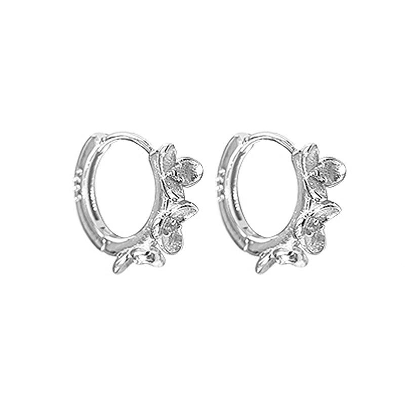 

Японская серьга-клипса в виде цветка, инкрустированная бриллиантами, простая корейская версия с милым темпераментом, серьги-лепестки в холодном стиле, женские серьги в стиле мори copper