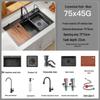 Black Nano 304 Stainless Steel Kitchen Sink: Large Single Bowl Vegetable Washing Basin