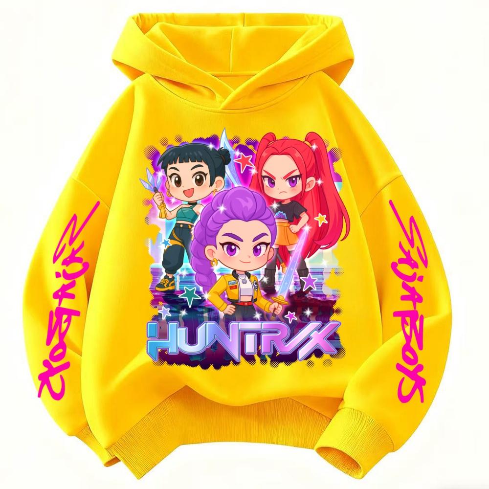 KPop Demon Hunter Rumi Derpy Cartoon Girls Boy Hooded Sweatshirt Warm Children's Wave Fashion Casual Tops Clothing