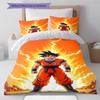 Son Goku Muster Bettwäsche, Steppbett Set Bettbezug Kissenbezug Zuhause Geburtstagsgeschenk (1 Bettbezug + 2 Kissenbezüge, ohne Füllung)