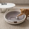 All Season Cat Bed Woven Basket Cotton Rope Handwoven with Ears Soft Sleeping Nest Toy Ball Breathable Pet for Indoor Medium Large Cats Seasons