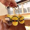 Unique Plush Toy Duck Keychain Creative School Bag Pendant New Mini Yellow Duck Car Key Ring