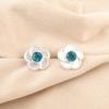 Apatite Gemstone Push Back Stud Post Ethnic Elegant Earrings Jewelry 925 Silver EE-157-1