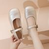Mary Jane flache Einzelschuhe Damen neu Frühling, Sommer und Herbst 2025 Koreanische Version runde Spitze Einspangenverschluss flache Sohle Doudou Schuhe Damen