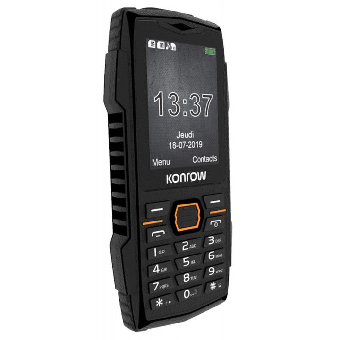 Konrow stone plus - téléphone antichoc certifié ip68 - 2.4'' - double sim - noir - tout opérateurs