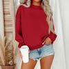 Dame Vintertopper Dame Langermet Genser Casual Løstsittende Pullover Fleece Topper