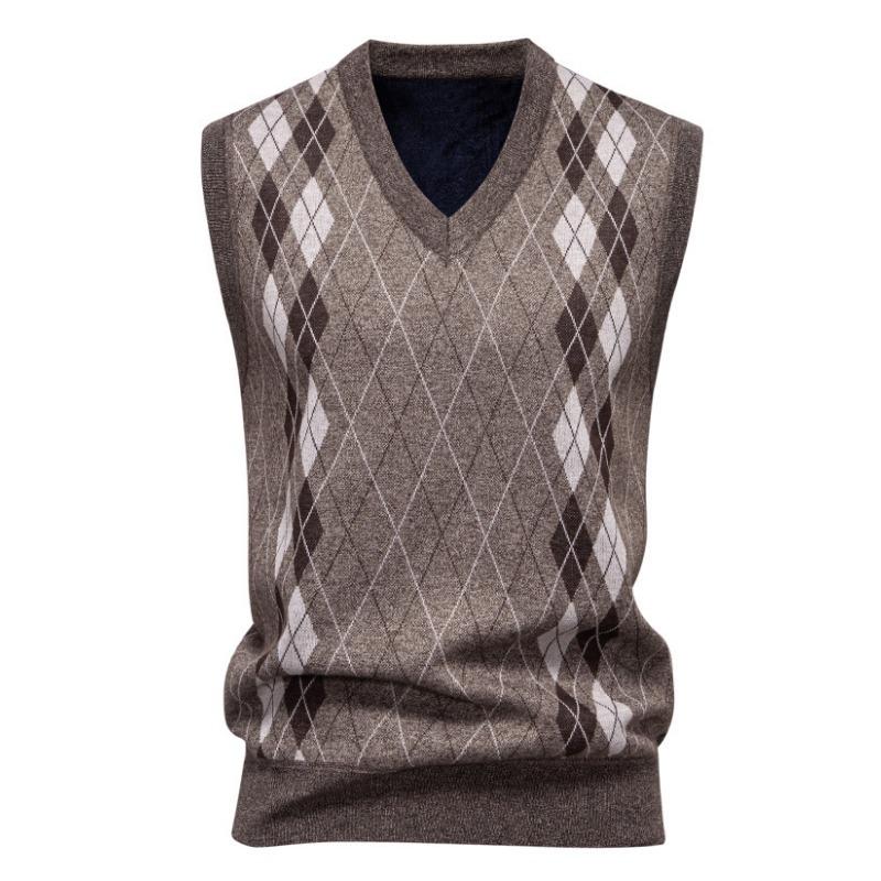 Men S V Neck Slim Fit Fleece Pullover Knit Vest