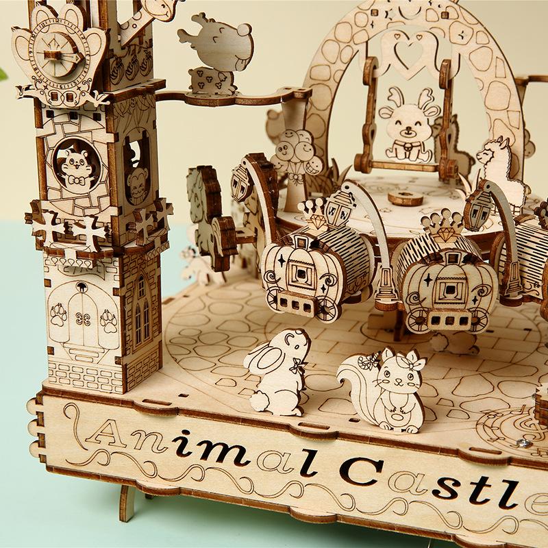 Animal Party Wooden Jigsaw Puzzle Educational Toy and Indoor Ornament for Kids