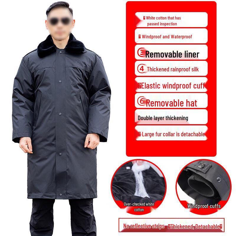 Men s Winter Hooded Long Cotton Padded Work Coat 175
