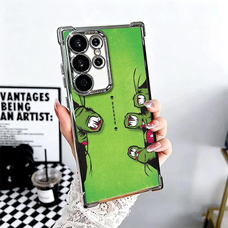 Horror Zombie Skeleton Green Soft Phone Case For Samsung Galaxy S26 Ultra S25 Edge S24 FE S23 Plus S22 S21 + S20 Plating Anti-Fa