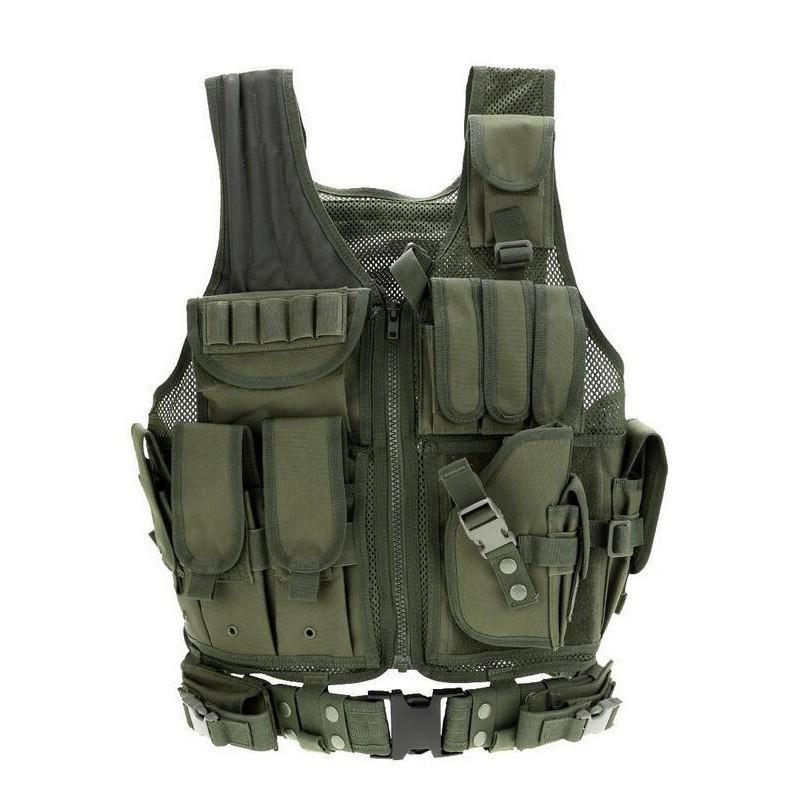 

Outdoor Vest Real CS Forces Stab-proof Clothing War Wolf Field Training Grid Camouflage one size