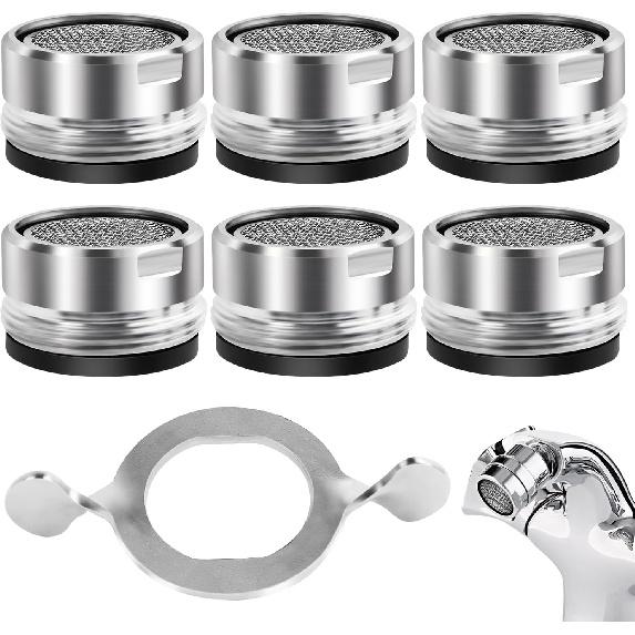 6Pack Of Replacement Aerators for Bathroom Faucets, 24mm High-Flow Attachments With Male Threads, Suitable for Kitchen and Bathroom Sink Faucets.