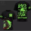 Popolari T-shirt Stampate 3D della Band Metal Rock Slayer da Uomo Stile Hip Hop T-shirt da Strada Moda Manica Corta Top Oversize Streetwear