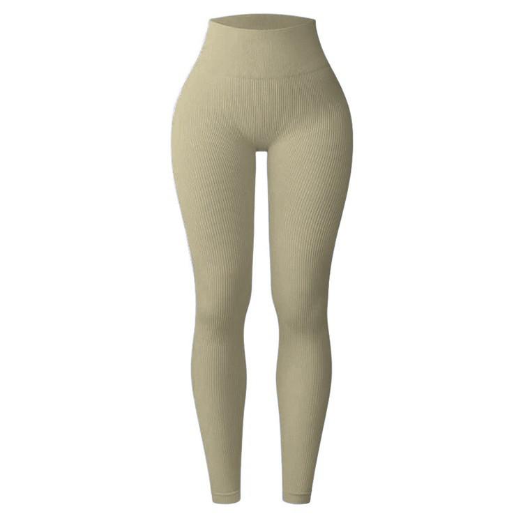 Europäische & Amerikanische Gerippte High-Waist Strick-Yogahosen - Bestseller Nahtlose, Hautfreundliche Fitness-Tights für Herbst & Winter