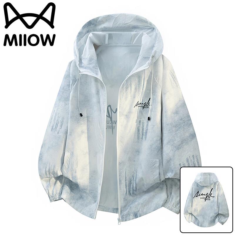 MiiOW Men s Ice-Feel Tie-Dye Sun Protection Hooded Jacket 2XL