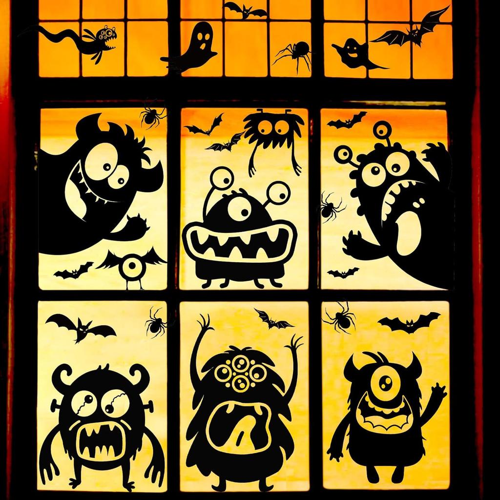 164 PCS Fall Window Clings for Glass Windows Autumn Window Clings Stickers Maple Leaf Window Stickers for Thanksgiving Autumn Home Office Decorations