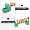 2 Stück Anschlussklemme Erdungsschiene Stange Elektrische Erdungsschienen Verteilerkasten Kupfer-Kit Anschlussklemme 6 Positionen Sammelschiene für Panel