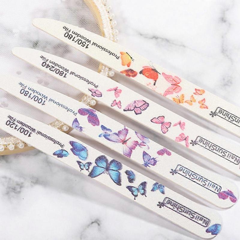 Curved Nail Files Coarse Grit Reusable Sandpaper Boards for Natural Nails Manicure Pedicure Tools