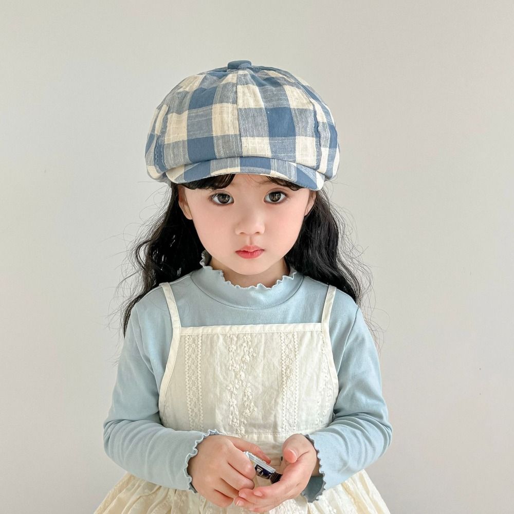 

Korean Children s Beret Plaid Peaked Caps Fashion Newsboy Cap Kids хакі