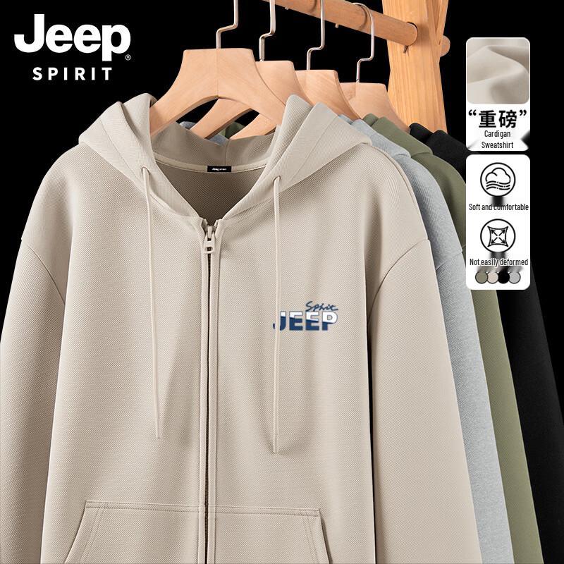 JEEP SPIRIT Men's Full-Zip Hooded Sweatshirt