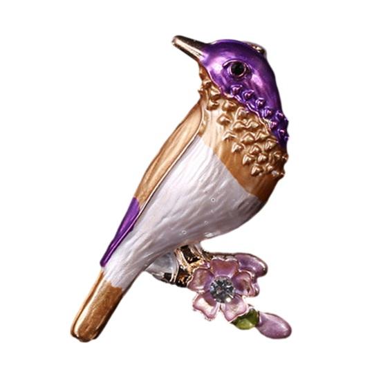 

Симпатичная эмалевая голубая брошь в форме птицы, булавка в виде цветочной ветки, женская футболка, шаль фиолетовый