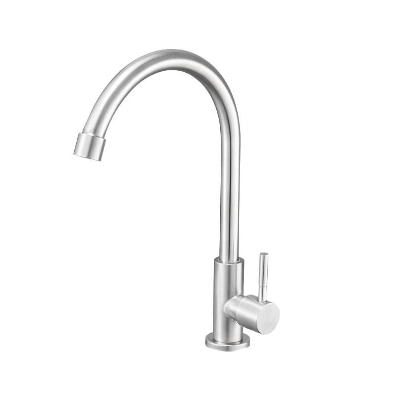304 Stainless Steel Single Cold Kitchen Sink Faucet Standard