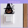 Halloween Pumpkin Pvc Witch Hat Spider Switch Sticker Living Room Wall Decor
