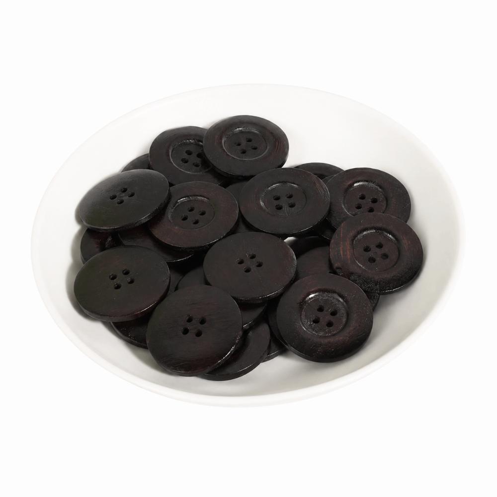 30pcs 40mm Craft Sewing Buttons 4 Holes Round Wood Buttons Vintage Style Coat Buttons  DIY Crafts