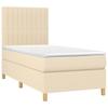 Letto con rete a doghe e materasso Crema 90 x 200 cm Tessuto
