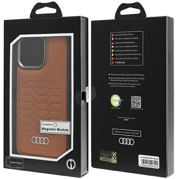 Audi Synthetic Leather Magsafe Iphone 15 Pro Max 6.7 Brązowy/Brown Hardcase Au-Tpupcmip15Pm-Gt/D3-Bn