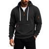 Men's Color Athletic Pullover Hoodie with Zip Arm Pockets, Casual Sweatshirt for Fall Winter