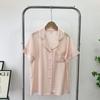 Summer Pajamas Short-Sleeved Shorts Women's Mercerized Cotton Thin Comfortable Lapel Sweet Home Wear Cute Suit Spring and Autumn
