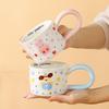 Niedliche Keramiktasse mit Punkten, Haushaltskaffeetasse, Paar-Cartoon, kreative Wassertasse, Keramik-Frühstückstasse